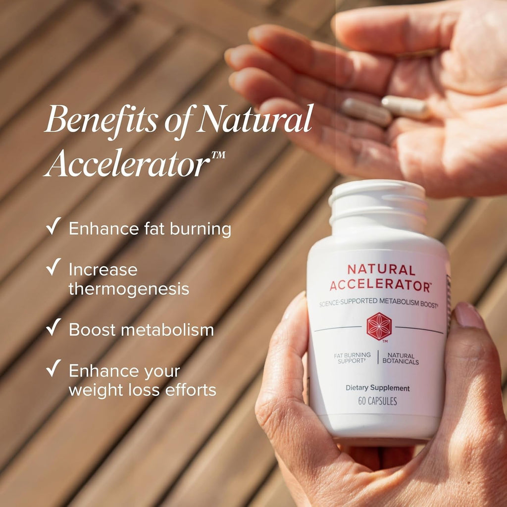 Isagenix Natural Accelerator New Blend Supports Enhanced Metabolism Features Sinetrol Patented and Clinically Studied Ingredient Supports Fat Burning with Thermogenic Cayenne Lemon Verbena Guarana