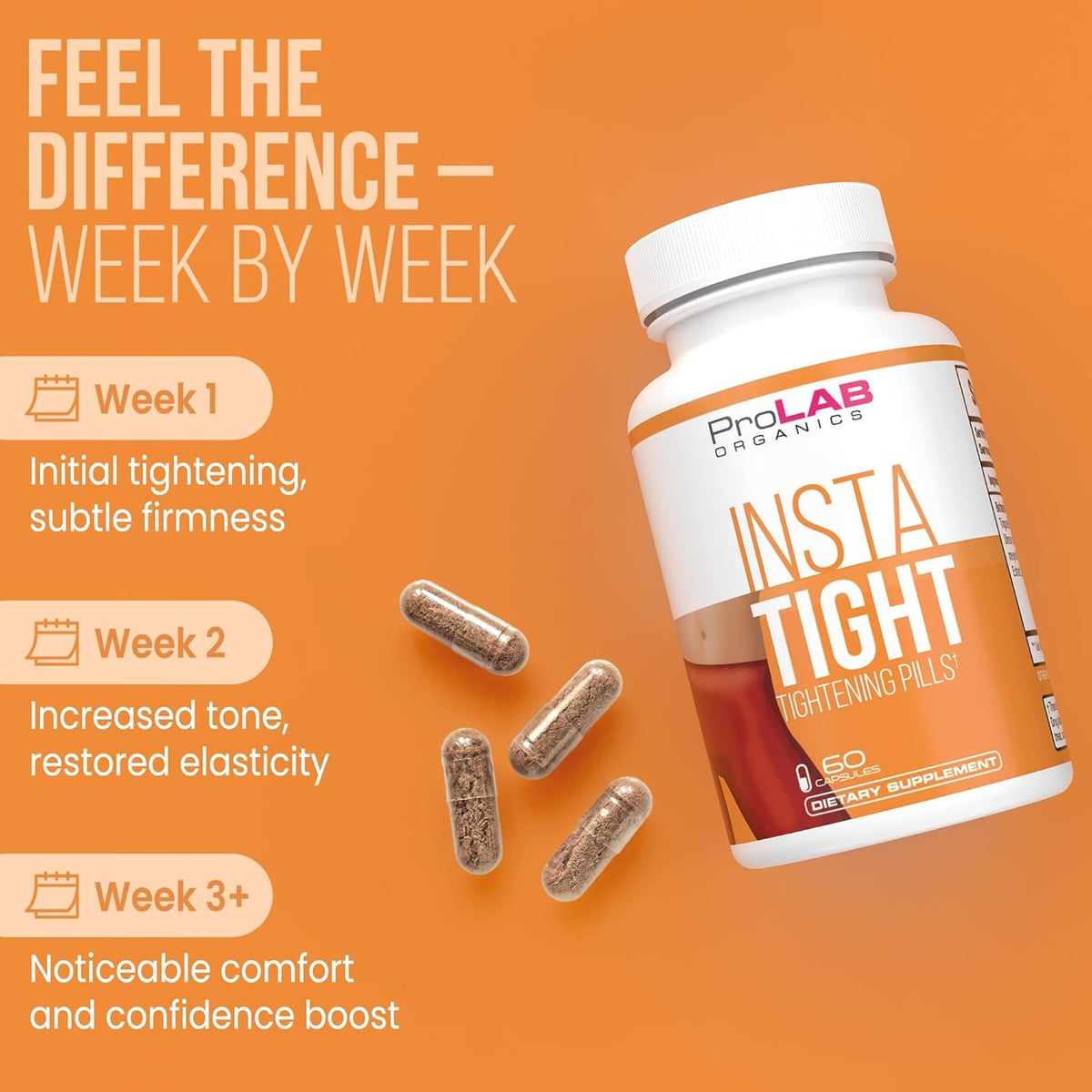 Prolab Organics Instatight Vaginal Tightening Pills – Natural Rejuvenation Supplement for Women. Supports Intimate Tone, Firmness & Ph Balance.