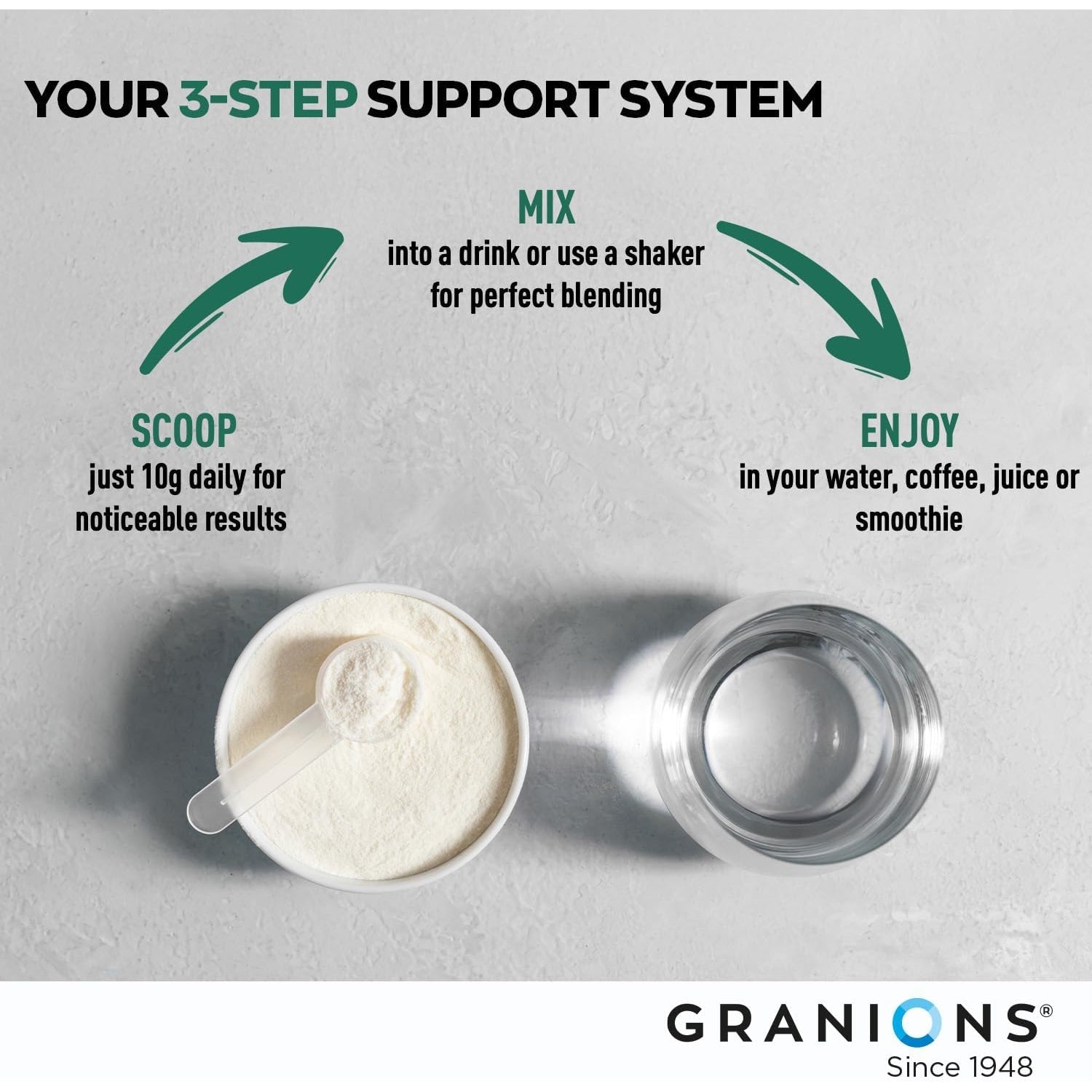 Granions Glucosamine Chondroitin MSM Powder 6,630Mg - Joint Supplements for Men and Women - Chondrosteo, Hydrolyzed Marine Collagen Peptides, Essential Vitamins Glucosamine Complex - Wild Berry 9.9Oz
