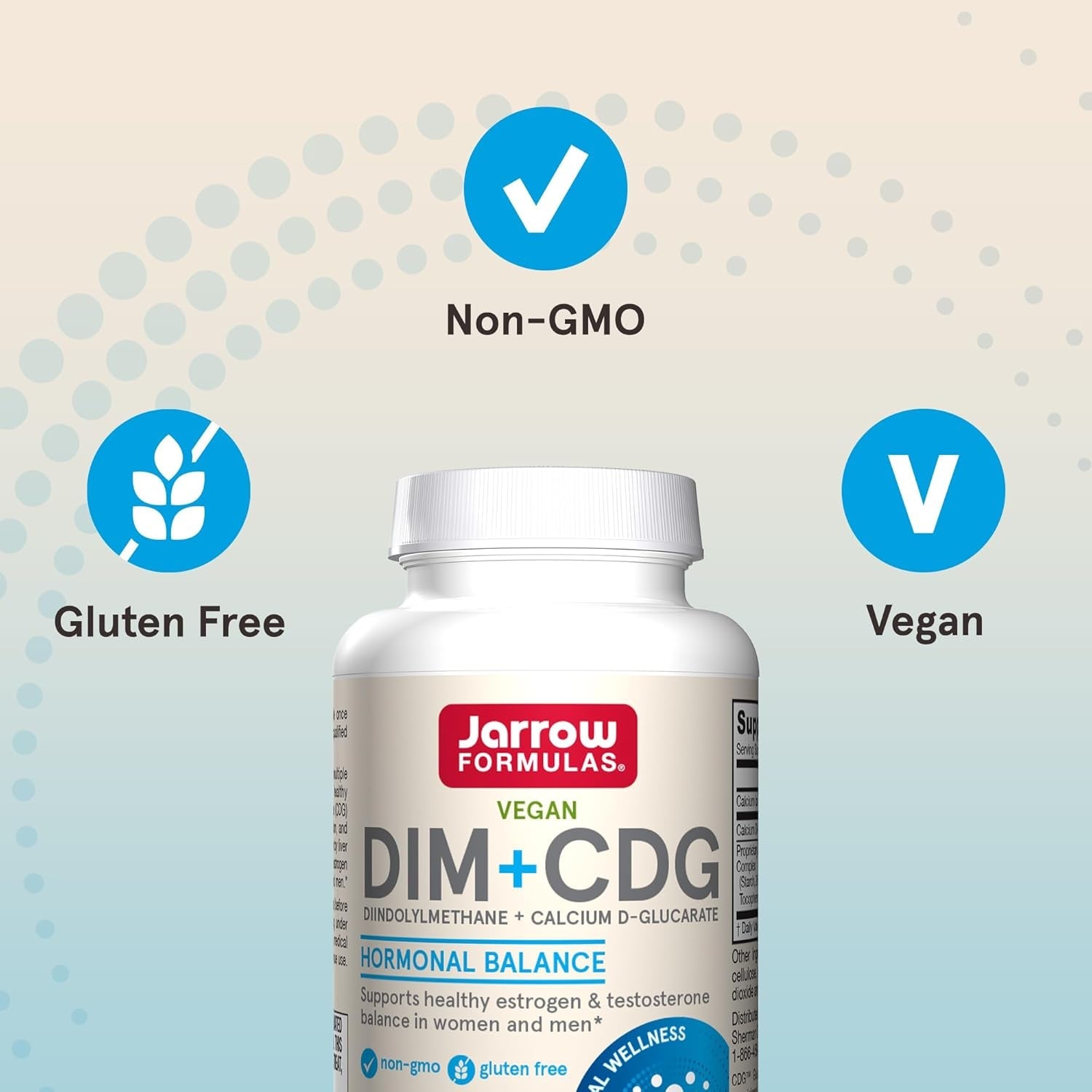 Jarrow Formulas - DIM plus CDG Veggie Capsules - 30 Count - DIM Supplement for Hormone Balance - Non-Gmo, Gluten-Free