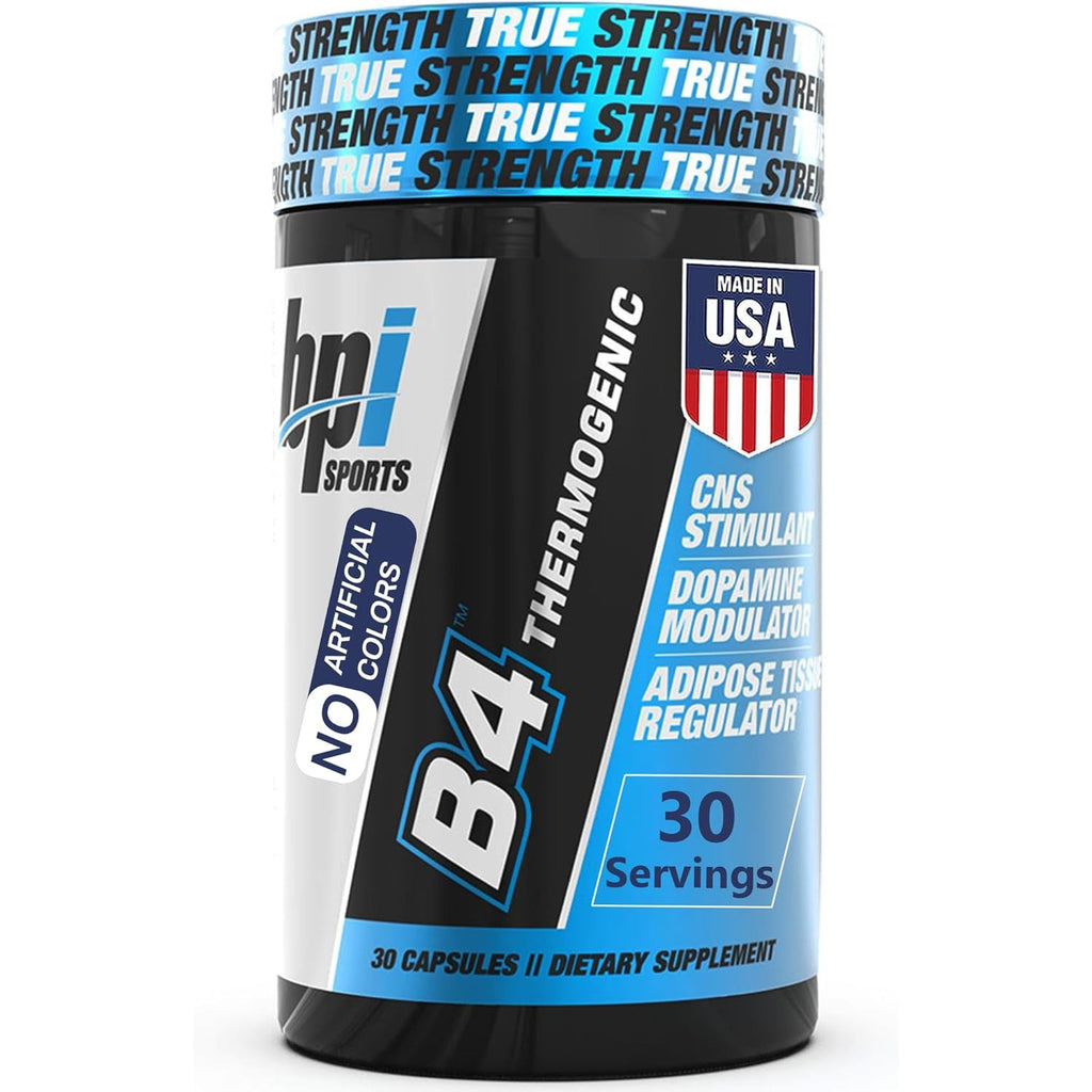 BPI Sports B4 – Extra Strength Natural Fat Burner for Women & Men – Keto-Friendly Fat Burner Capsules, Weight Loss & Appetite Control -Caffeine, Niacin, Quercetin, Yohimbine – 30 Servings – 710Mg