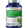 Nusapure Organic Amla Capsules 600 Mg , 120 Veg Capsules (USDA, Vegan, Non-Gmo)
