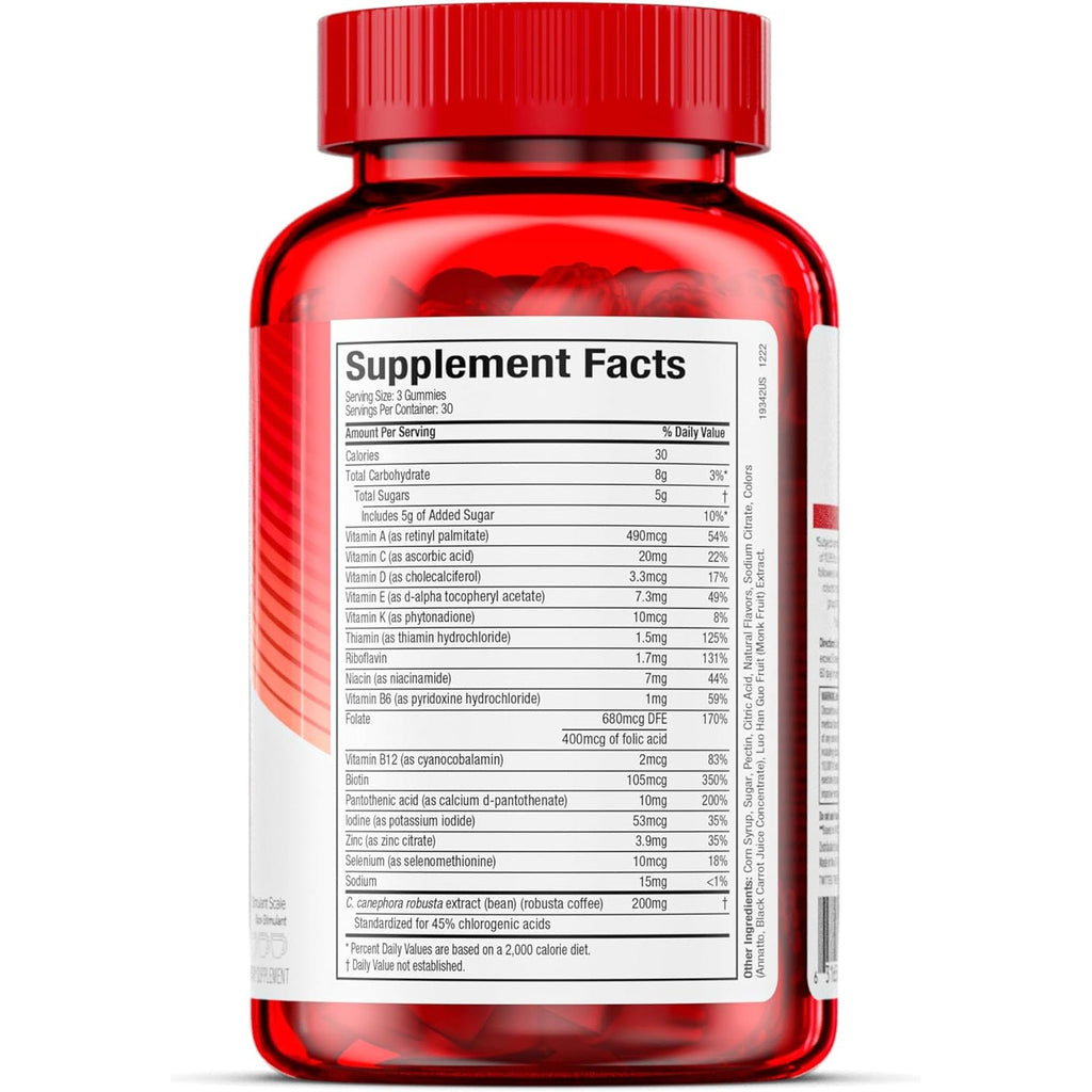 Hydroxycut Weight Loss + Multivitamin Gummies - Nutritional Supplement - Metabolism Support for Men & Women - Green Coffee Extract, 15 Vitamins & Minerals - Caffeine Free - Fruit Flavor - 90 Gummies