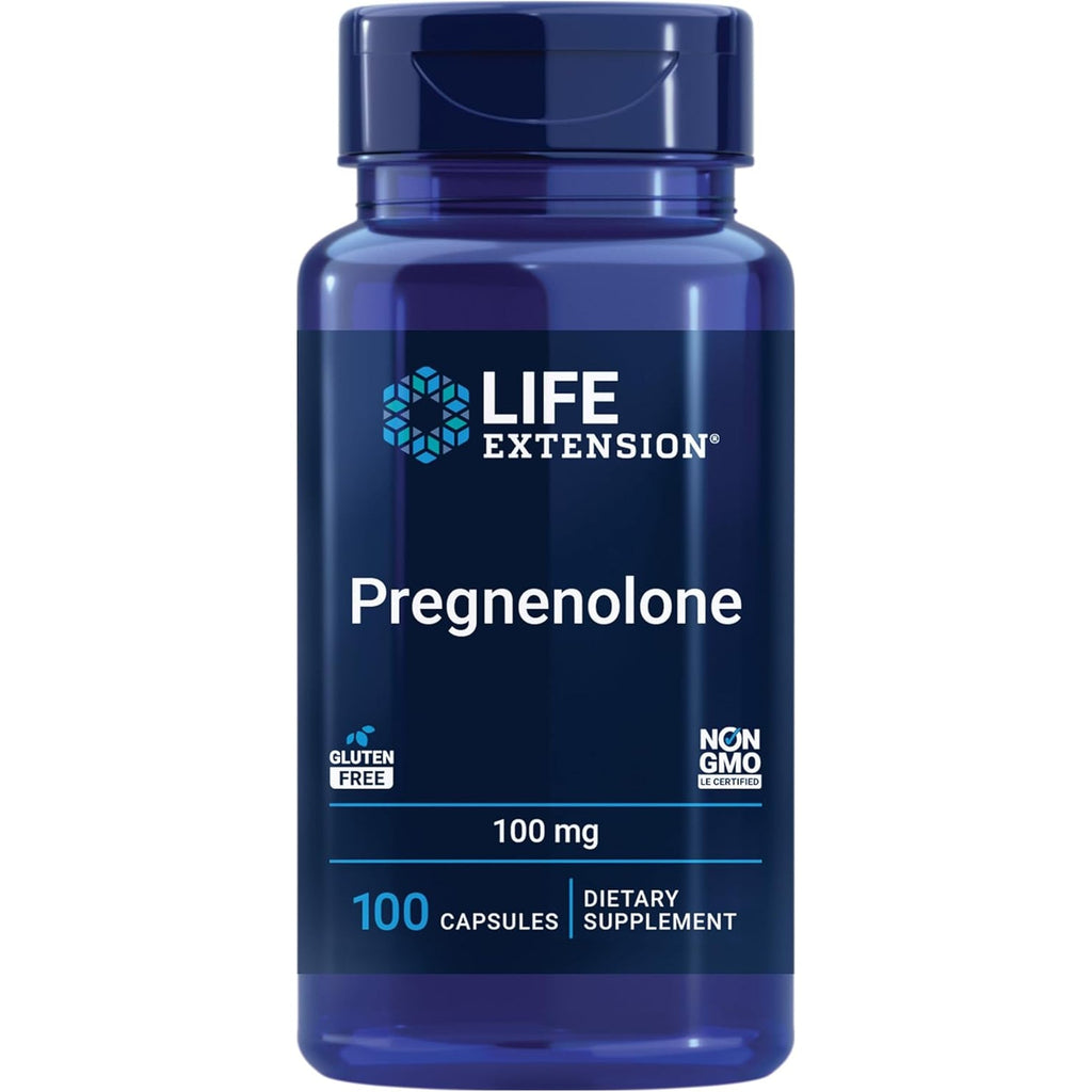 Life Extension Pregnenolone - Hormone Balance Supplement for Healthy Hormone Levels, 100 Mg - Hormone Balance, Memory, Focus, Cognitive Health - Gluten-Free, Non-Gmo, 100 Capsules