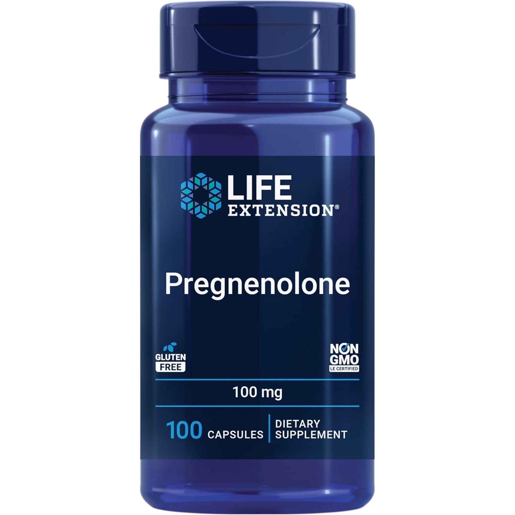 Life Extension Pregnenolone - Hormone Balance Supplement for Healthy Hormone Levels, 100 Mg - Hormone Balance, Memory, Focus, Cognitive Health - Gluten-Free, Non-Gmo, 100 Capsules