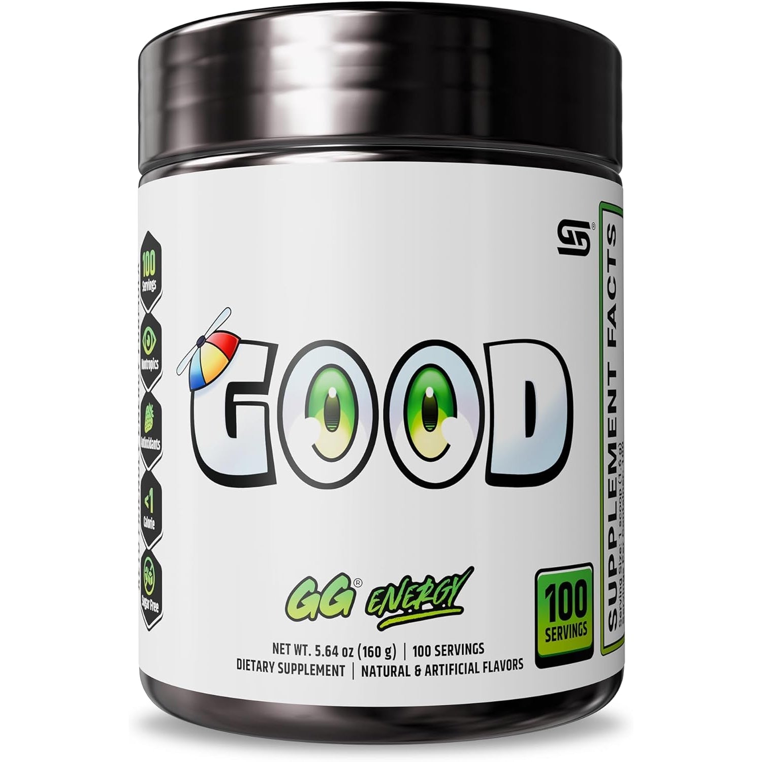 Gamer Supps GG Energy - Good by Smii7Y (100 Servings) - Keto Friendly Gaming Energy and Nootropic Blend, Sugar Free + Caffeine + Vitamins + Immune Support, Powder Drink