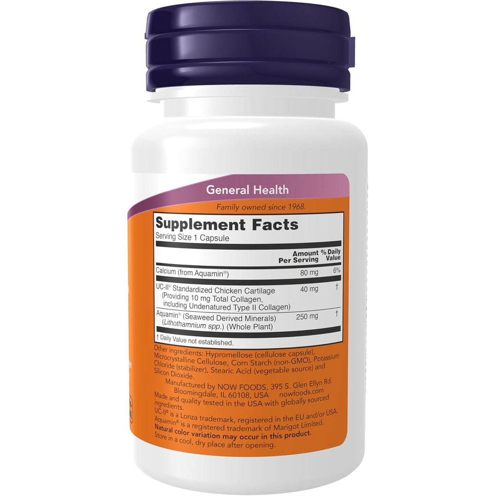 NOW Foods Supplements, UC-II Type II Collagen with Undenatured Type II Collagen, 60 Veg Capsules