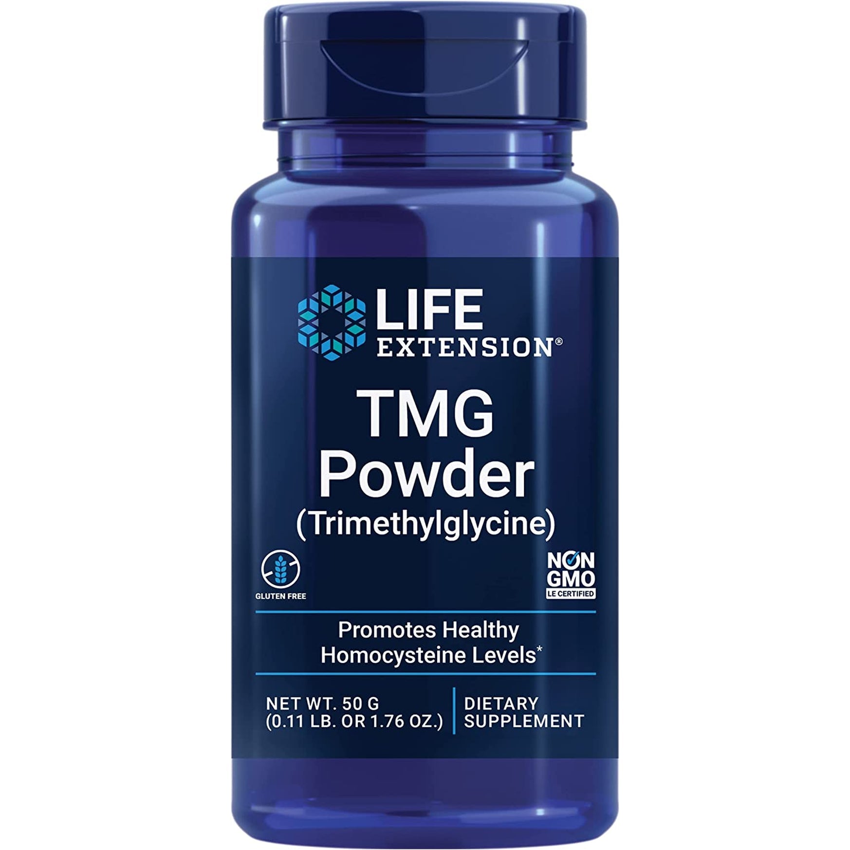 Life Extension TMG Powder – Trimethylglycine – Helps Maintain Normal Homocysteine Levels, Heart Health – Gluten-Free, Non-Gmo, Vegetarian – Net Wt. 50 G (0.11 Lb. or 1.76 Oz.)