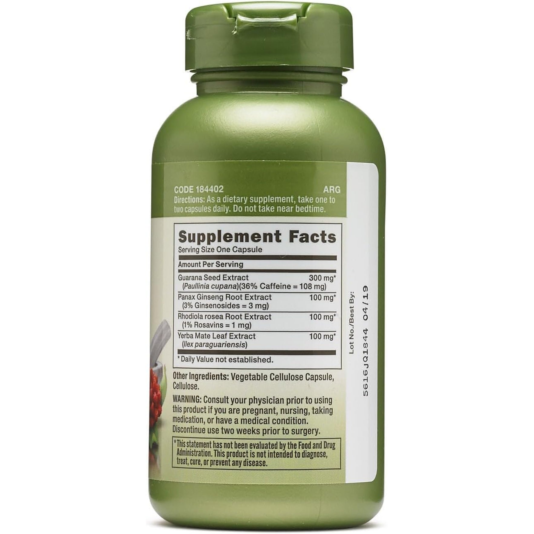 GNC Herbal plus Energy Formula (100 Capsules)