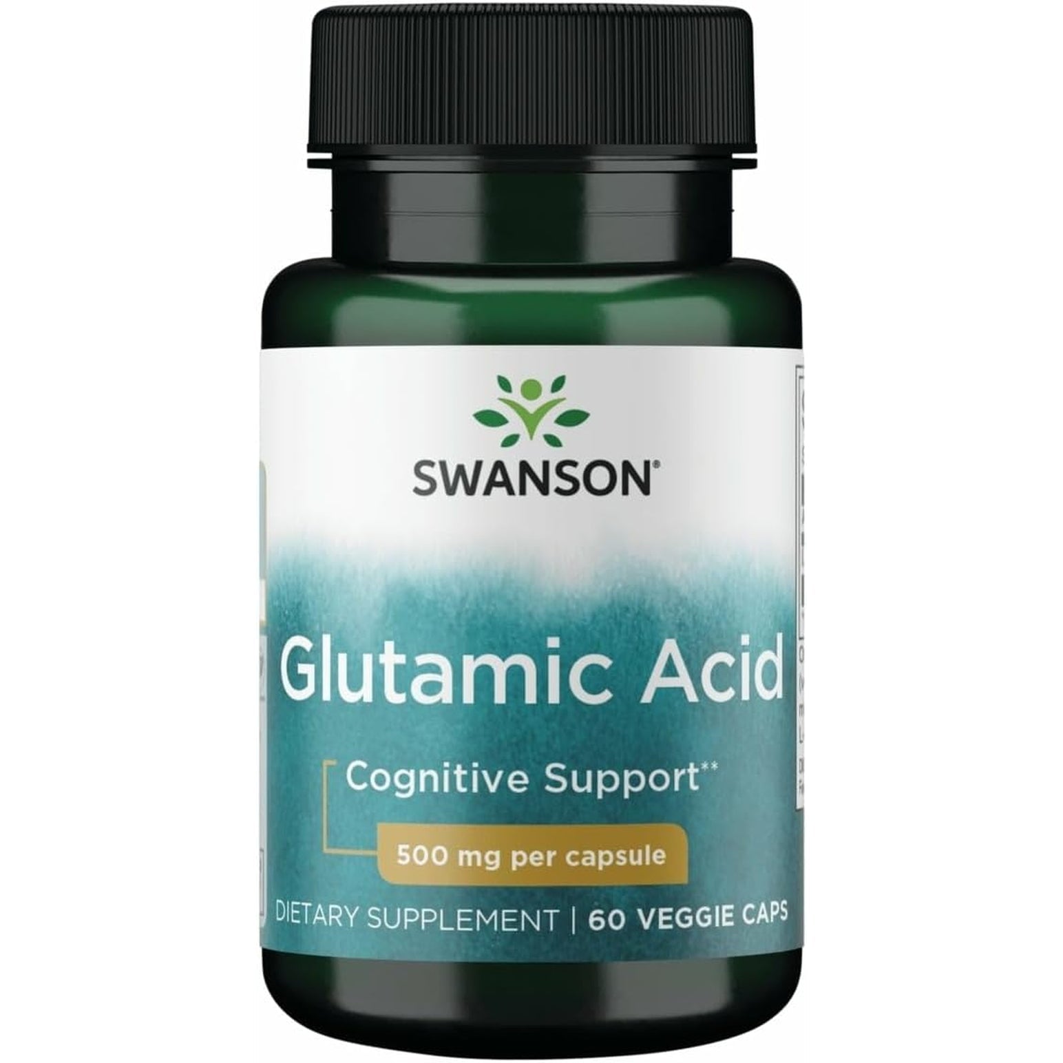 Swanson Amino Acid Glutamic Acid 500 Milligrams 60 Veg Capsules