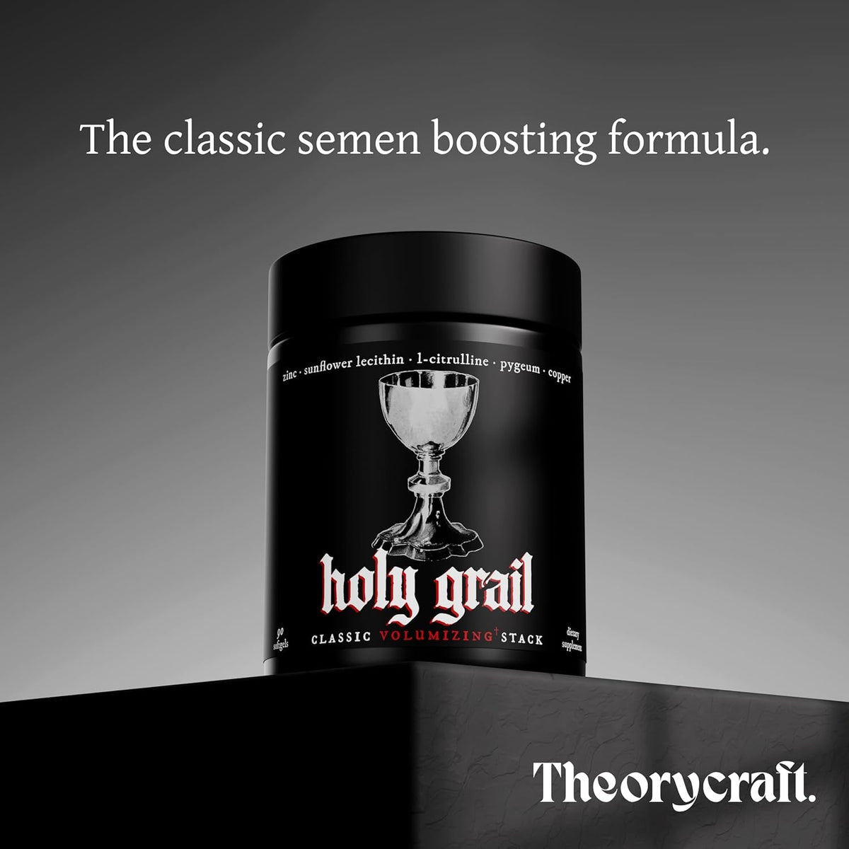 Holy Grail - Semen Volume Booster Stack | Softgel = Higher Bio-Availability | Men'S Load & Fertility Enhancer | Sunflower Lecithin, Pygeum, L-Citrulline, Copper, & Zinc for Testosterone | One Month