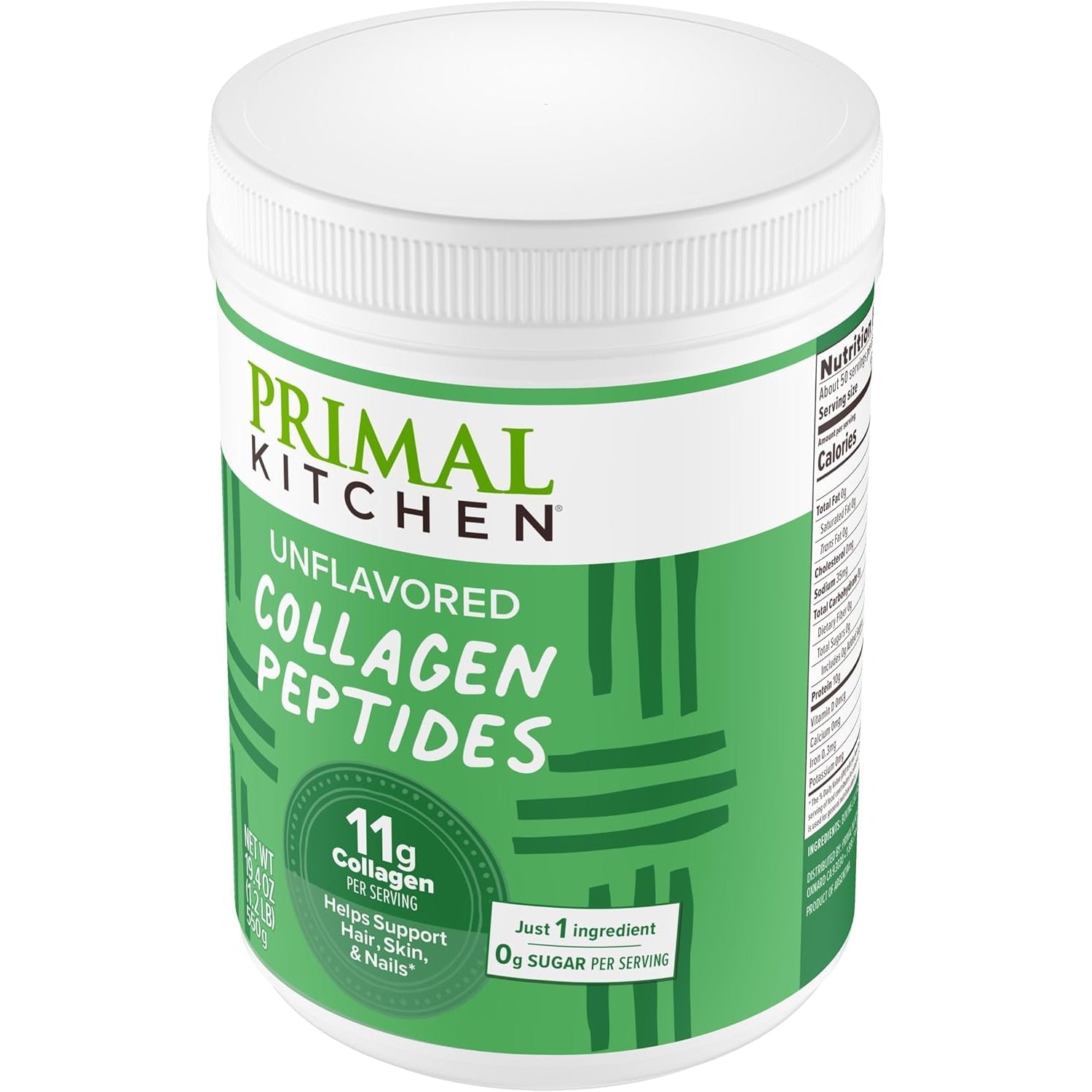 Primal Kitchen Collagen Peptides, Unflavored Collagen Powder, 1.2 Pounds