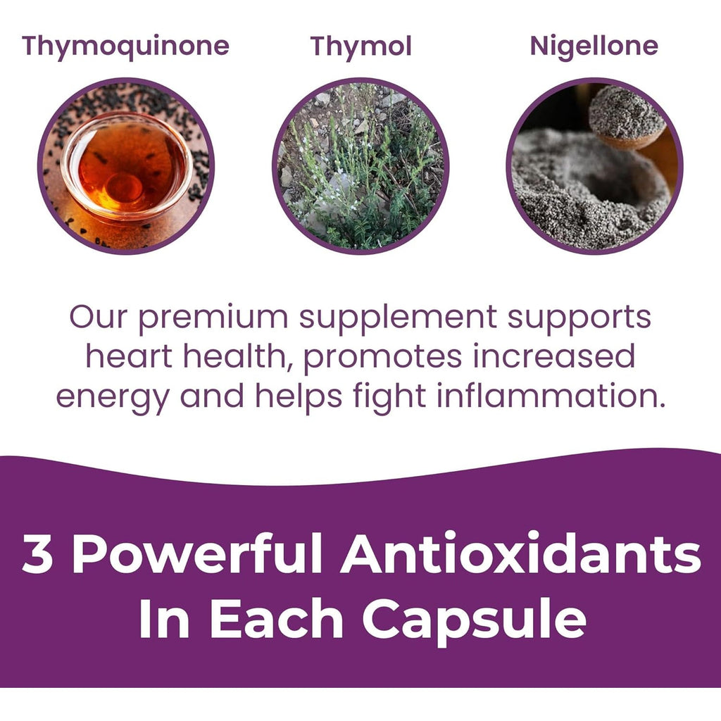 Infinite Age Dry Organic Black Seed Oil Extract Capsules, 60 Count - Nigella Sativa Immune Booster for Optimal Skin, Hair, Memory, Focus, Brain Health and Immunity - Thymoquinone Supplement