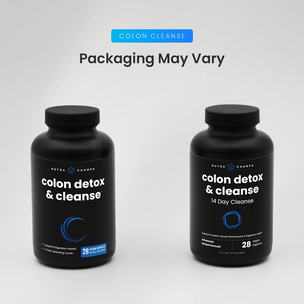 Nutrachamps Colon Cleanse & Detox for Weight Loss [14 Day Quick Cleanser] Safe & Effective Formula with Probiotic & Digestive Enzymes for Constipation Relief