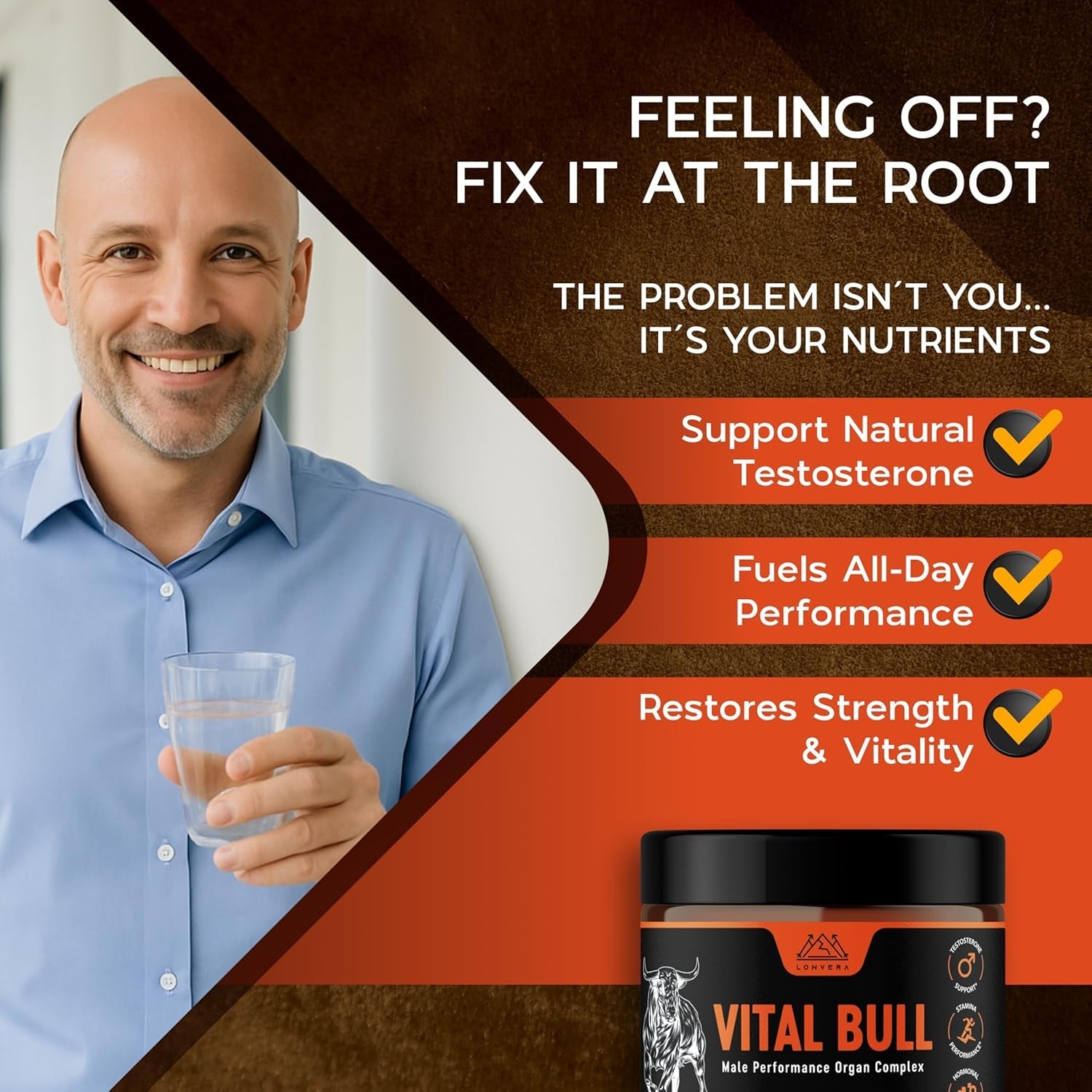 Vital Bull Beef Organ Supplement for Men with Grass Fed Liver, Testicle, Prostate & Bone Marrow – Freeze Dried Beef Organ Capsules for Nutrient Support – 30 Day Supply