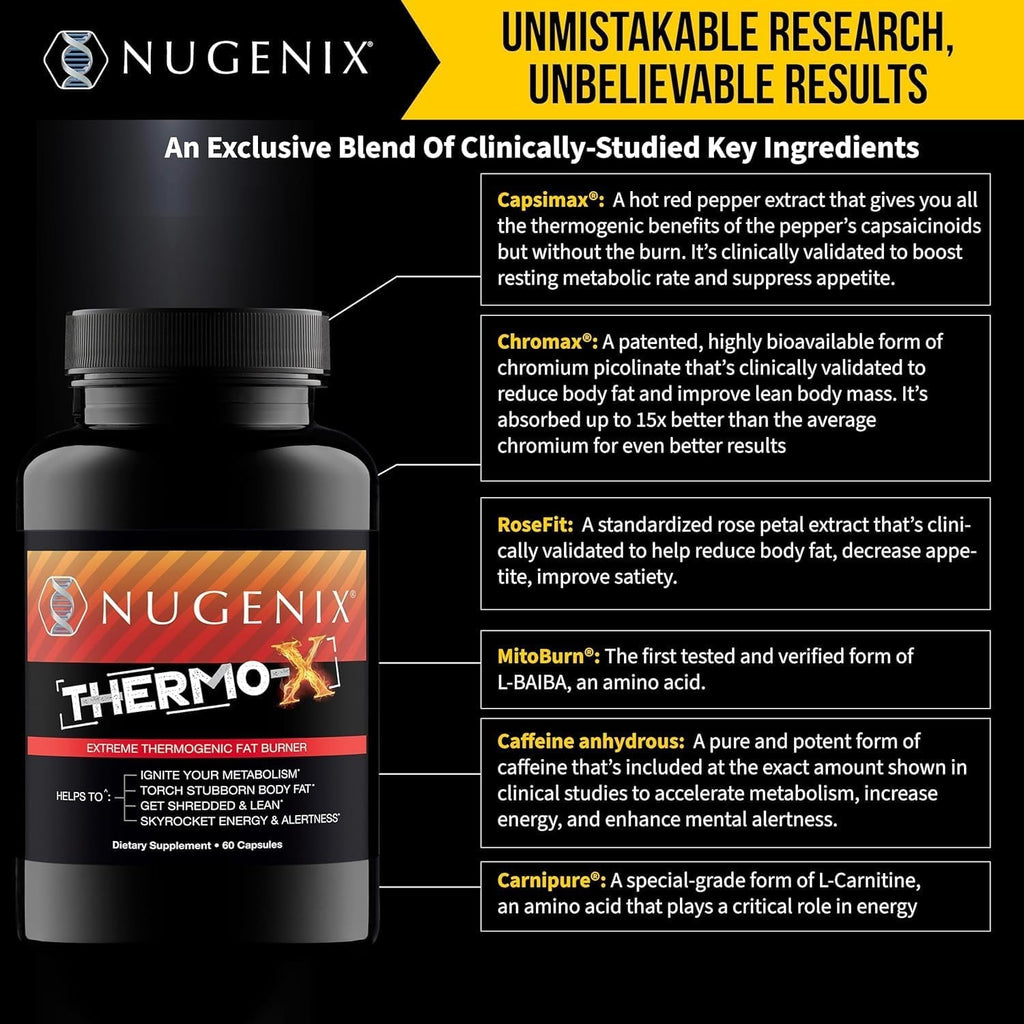 Nugenix Thermo-X: Thermogenic Fat Burner Supplement for Men, Extreme Metabolic Accelerator, 42 Count