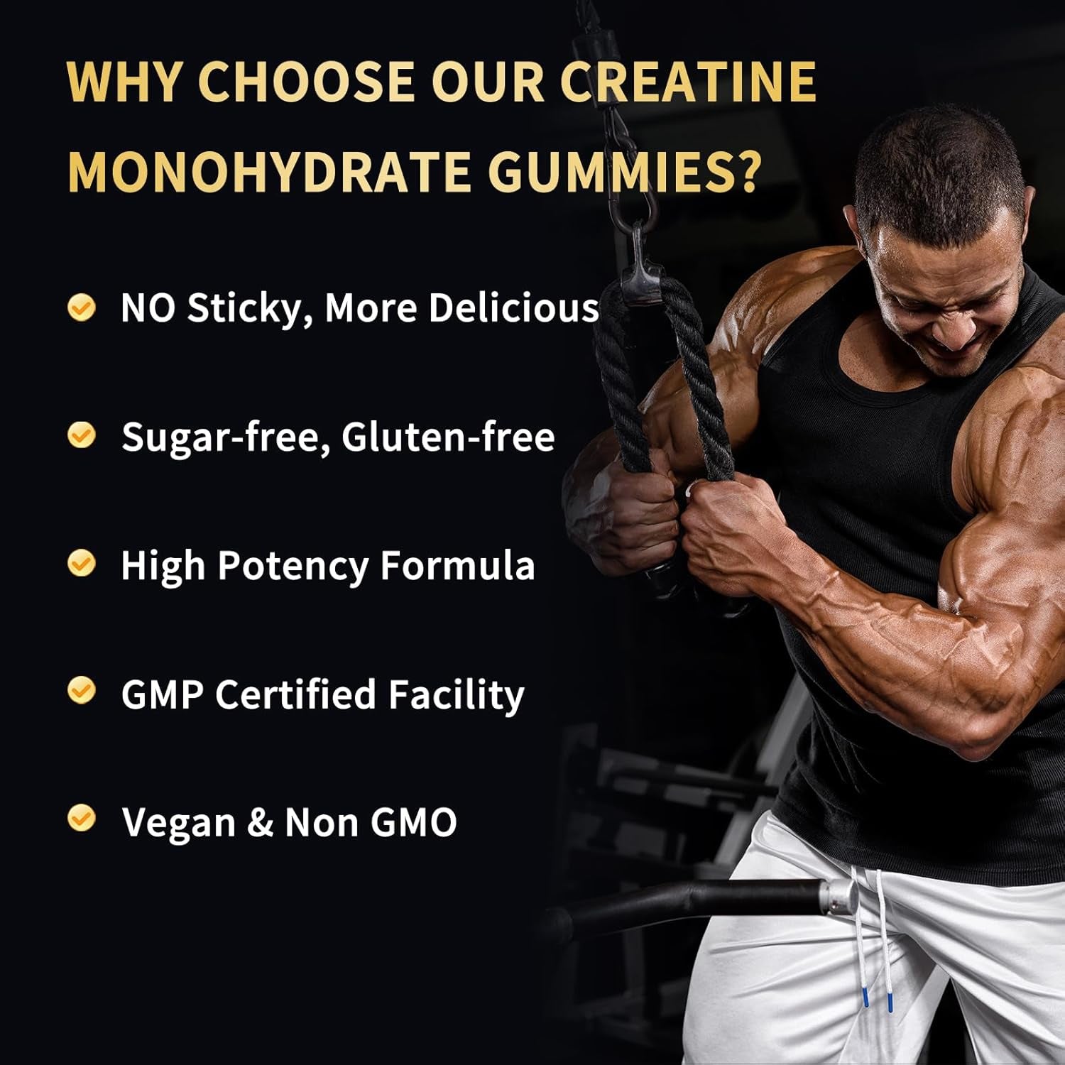 Creatine Monohydrate Gummies 5000Mg for Men & Women - Sugar Free Pre-Workout Supplement, Chewables for Muscle Strength, Muscle Builder, Energy Boost, Mixed Berry Flavor, 120 Count