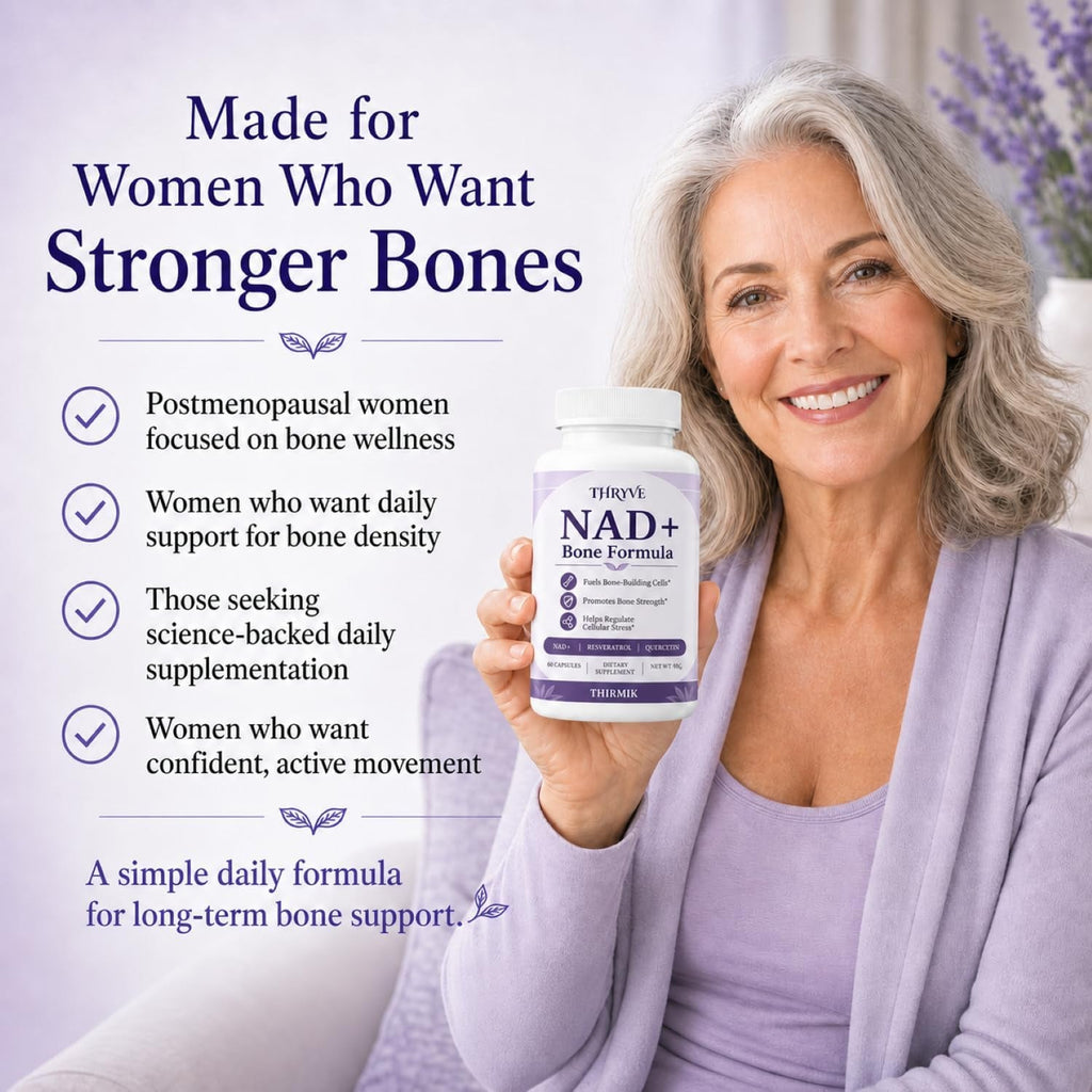 Thirmik Thryve NAD+ Bone Formula, for Women, Vegan, Non-Gmo (60 Capsules)