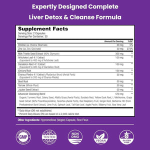 Nutrachamps Liver Cleanse Detox & Repair Formula, 20+ Herbs: Milk Thistle Extract with Silymarin, Artichoke, Dandelion, Chicory Root Powder, Liver Support Pills Supplement, 60 Capsules