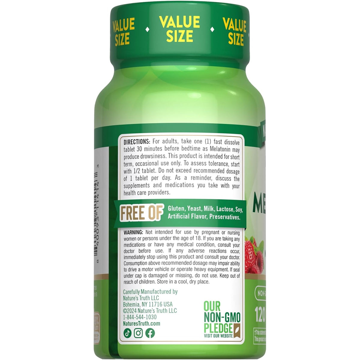 Nature'S Truth Melatonin Tablets | 12Mg | 120 Count | Natural Berry Flavor | Fast Dissolve | Vegan, Non-Gmo & Gluten Free Supplement