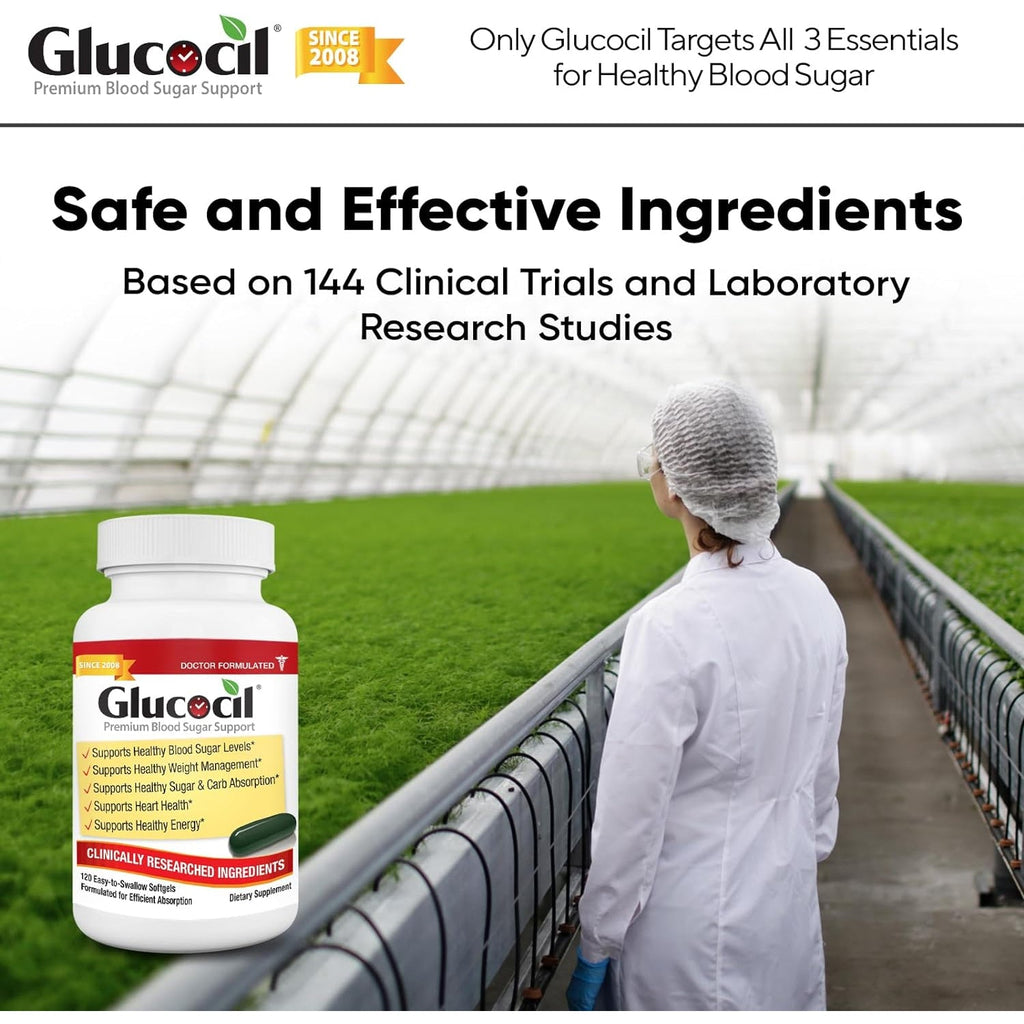 Glucocil – Softgels - Premium Blood Sugar Support - over 2 Million Bottles Sold - Supports the 3 Essentials for Healthy Blood Sugar - since 2008, with Berberine, Proprietary Mulberry Leaf, and More