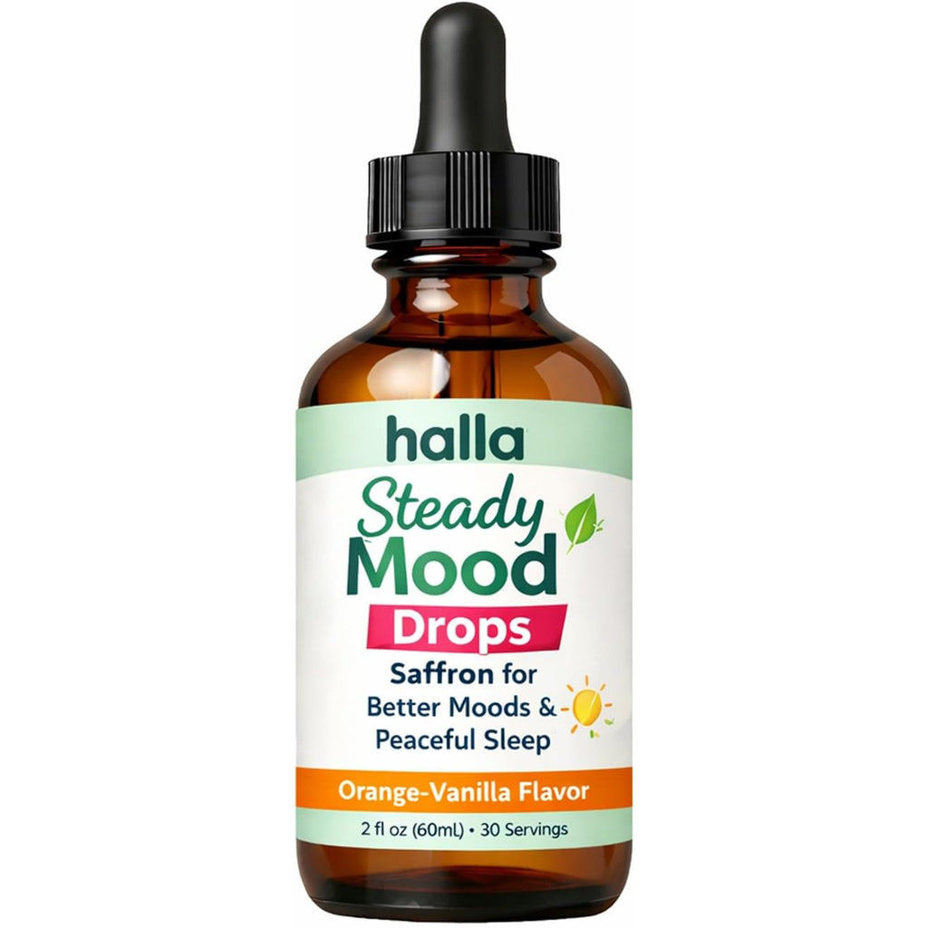 Halla Steady Mood Drops, Orange-Vanilla Flavor, Liquid Formula with Pine Bark Extract(1Pcs)