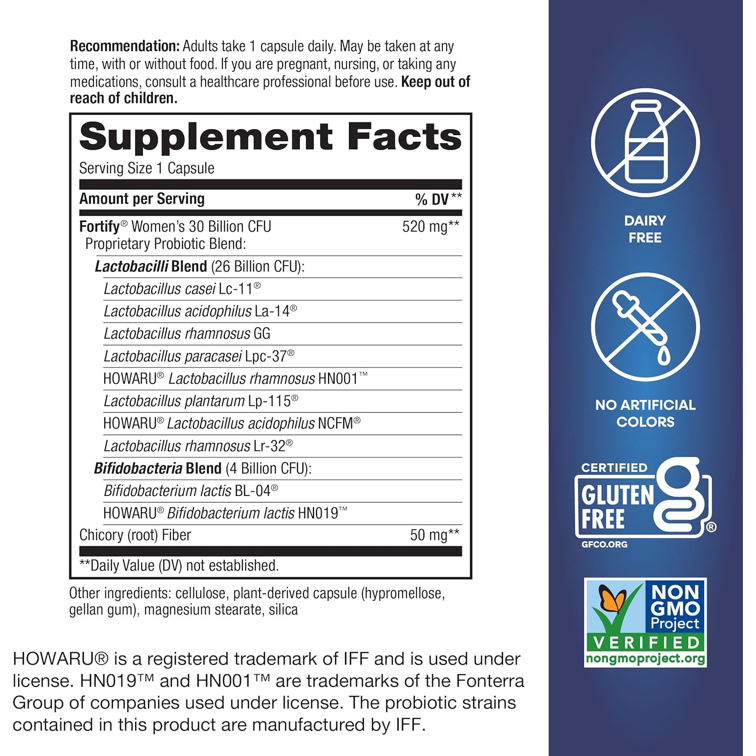 Nature'S Way Fortify Women’S Probiotic 30 Billion CFU, Daily Multi-Strain Probiotic for Digestive, Vaginal, and Immune Support*, Once-Daily Capsule, No Refrigeration Required, 30 Capsules