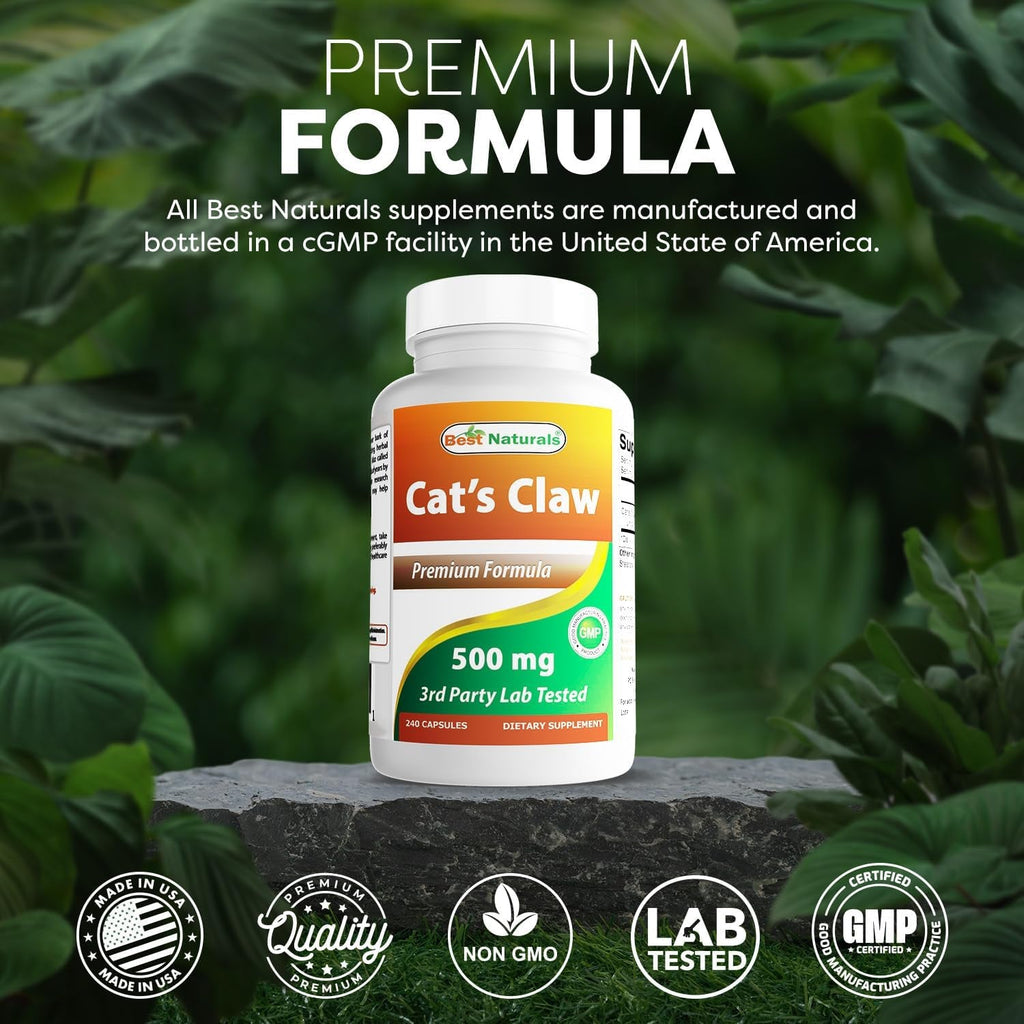 Best Naturals Cat'S Claw Capsule, 500 Mg, 240 Count