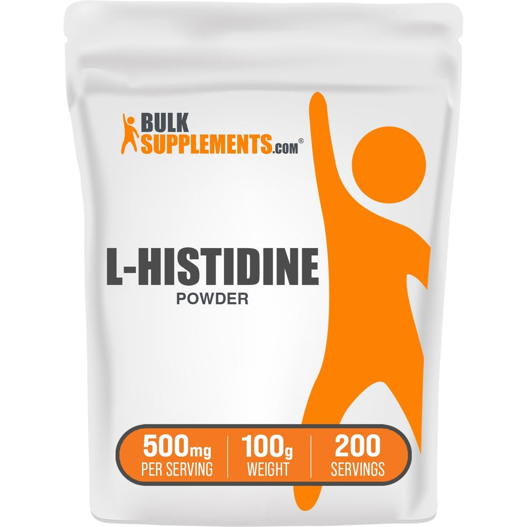 Bulksupplements.Com L-Histidine Powder - as L-Histidine Base, Histidine Supplement - Essential Amino Acid & Gluten Free, 500Mg per Serving, 100G (3.5 Oz) (Pack of 1)