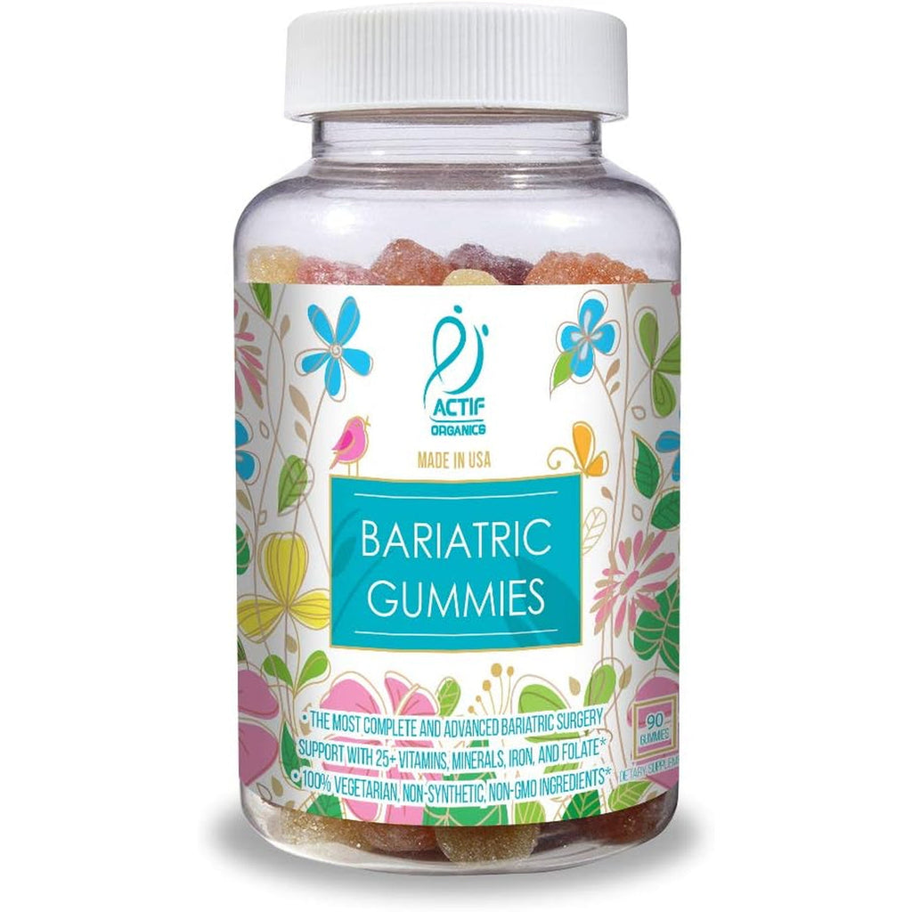 ACTIF Organic Bariatric Gummies with 25+ Organic Vitamins and Minerals for Bariatric Surgery Gastric Bypass Surgery, Advanced Formula - 90 Count