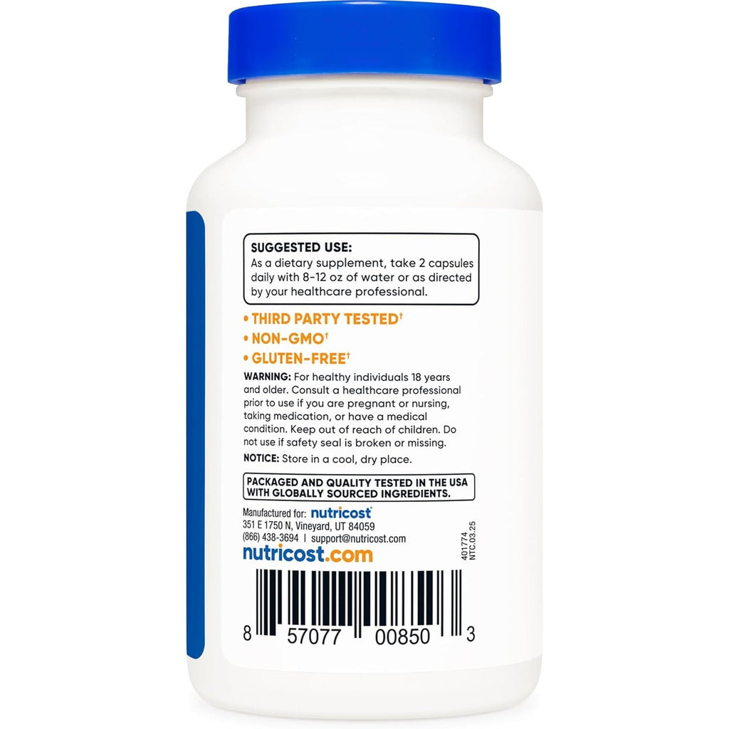 Nutricost Activated Charcoal 520Mg, 120 Capsules - Premium Powder, Non-Gmo & Gluten Free