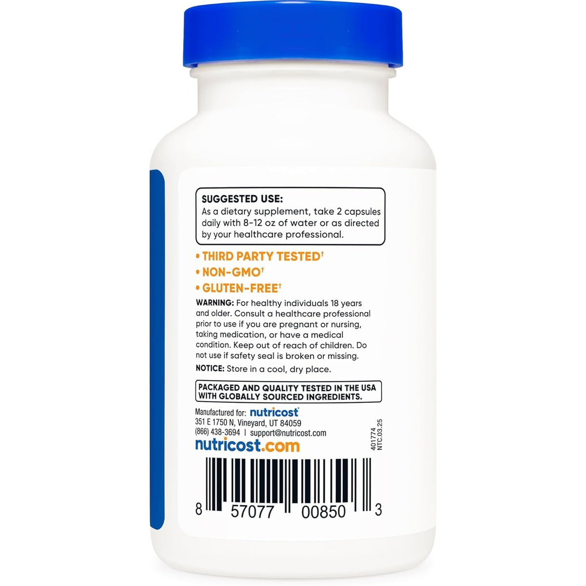 Nutricost Activated Charcoal 520Mg, 120 Capsules - Premium Powder, Non-Gmo & Gluten Free