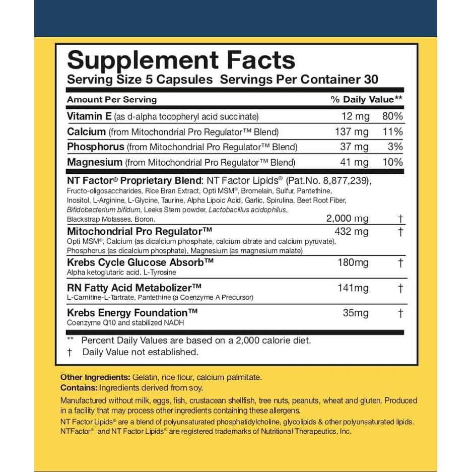Researched Nutritionals ATP Supplements for Cellular Health & Energy Support - ATP Fuel - Vitamin E, Coq10 & NADH to Promote Mental Clarity & Healthy Mitochondria (150 Capsules)