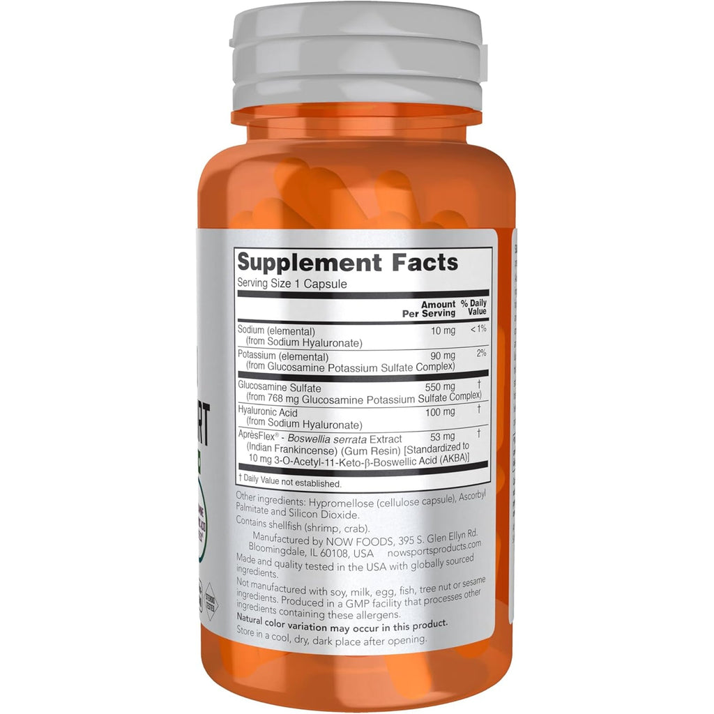 Now Sports Nutrition, Advanced Joint Support, Glucosamine, Hyaluronic Acid, Apresflex, 60 Capsules