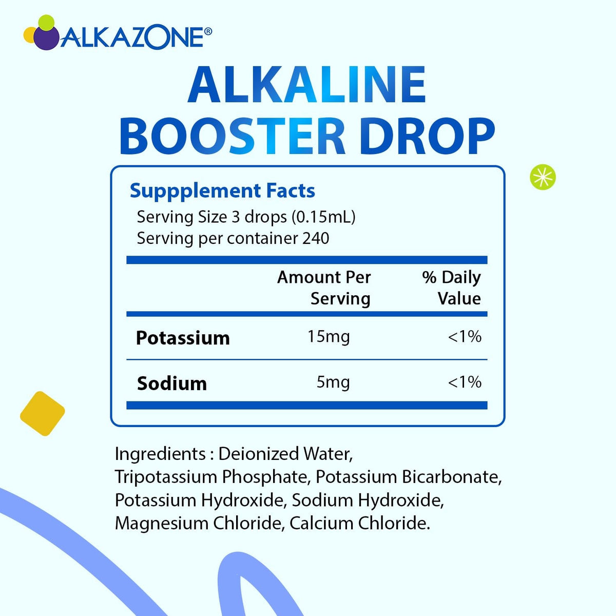 ALKAZONE Make Your Own Alkaline Water - Alkaline Booster Drop 1.25 Oz (2 Packs)