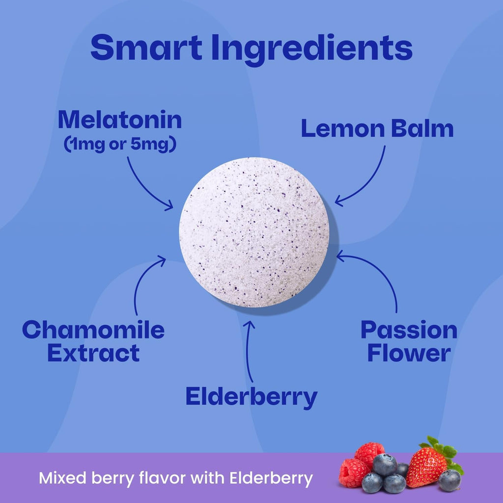 Neuro Sleep & Recharge Meltaway Mints - Sleep Aid for Adults with Melatonin 1Mg, Chamomile & Elderberry - Travel Essentials for Nighttime Relaxation & Healthy Rest Cycle - Mixed Berry (72 Ct)
