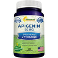 Asquared Nutrition Apigenin 50Mg & L-Theanine 200Mg - 120 Capsules - Apigenin Supplement Pills for Sleep and Relaxation - Natural Bioflavonoid Extract Found in Chamomile Tea