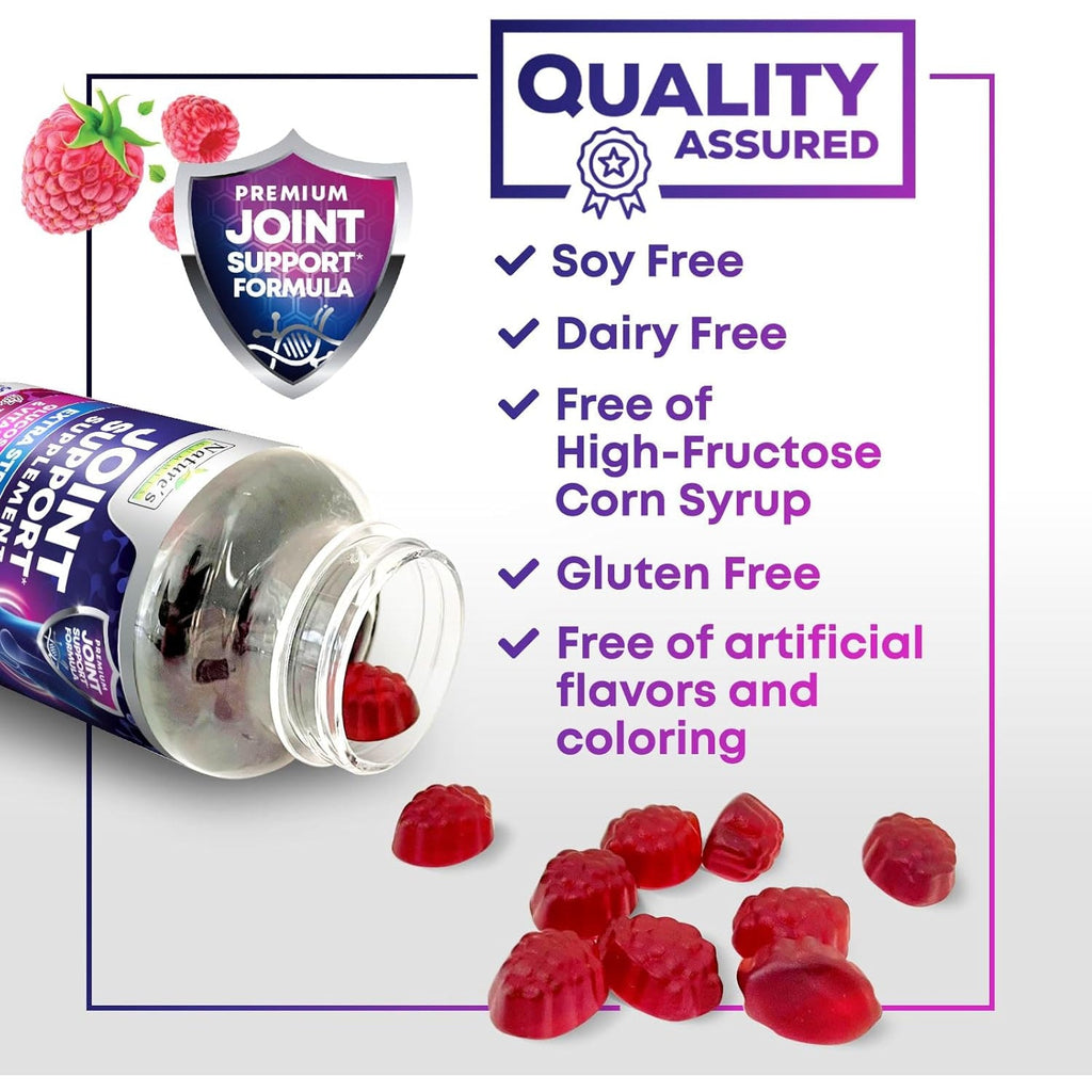 Joint Support Supplement - Extra Strength Glucosamine Gummy Supports Joints Health & Flexibility for Back, Knees, Hands - Natural Vitamin E Immune Support - Best Gummies for Women & Men - 120 Gummies