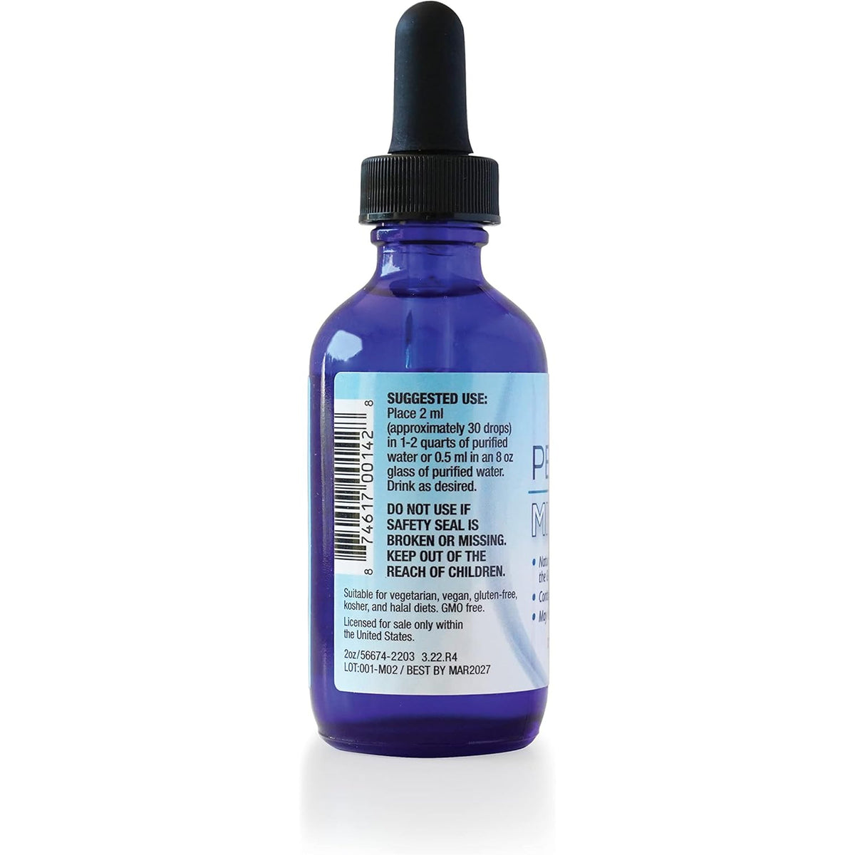 Aquatru Perfect Minerals – Mineral Drops for Water – Enrich with 72 Trace Minerals Including Magnesium, Zinc & Calcium – 60Ml Bottle Mineralizes up to 230 Liters of Water