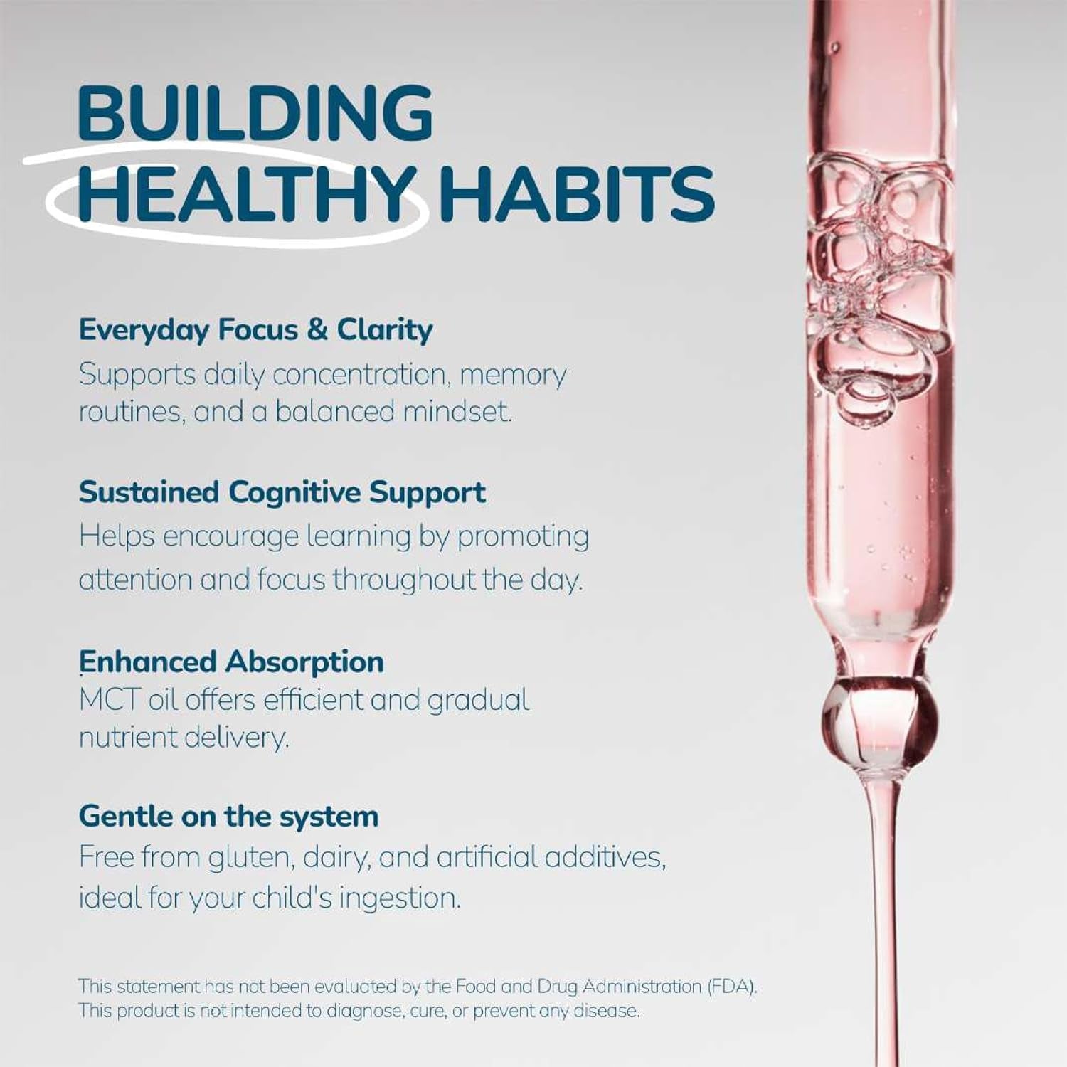 1Q Focus – Liquid Cognitive & Brain Support Natural Drops for Kids | Acetyl L-Carnitine + B1, B6, B12 & Folate | Sugar-Free, Vegan, Non-Gmo, Gluten-Free | Advanced Absorption | 2 Fl Oz 30 Servings