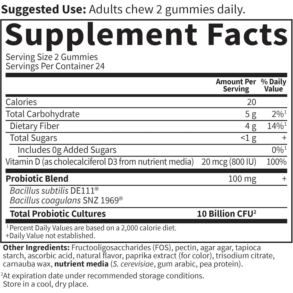 Garden of Life Dr Formulated 10 Billion CFU Prebiotic Fiber & Probiotic Gummies with Vitamin D3 for Digestive and Immune Health – Gluten Free, Non GMO, No Added Sugar, Orange Dream Flavor, 60 Gummies