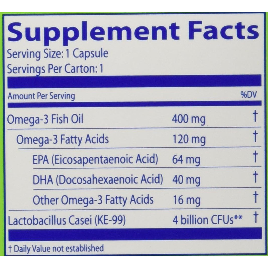 Restora Probiotic Supplement -Immunity Booster-Patented Probiotic W|Omega 3, Gut Health Stabilizer Increases Resistance to Infectious Diseases -Calms Inflammation