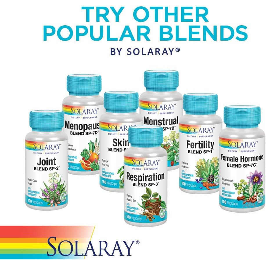 Solaray Kidney Blend SP-6 - Herbal Support Supplement for Women & Men W/ Uva Ursi, Parsley, Juniper, Corn Silk & Cell Salt Nutrients to Help Support Health & Wellness, Non-Gmo - 100 Vegan Capsules