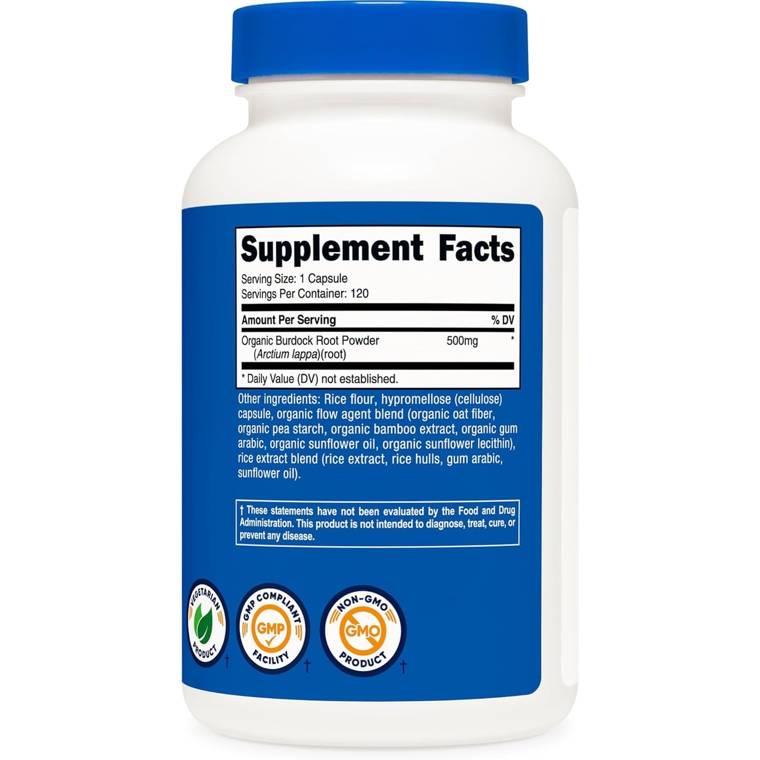 Nutricost Burdock Root 500Mg, 120 Capsules - Gluten Free, Non-Gmo, Vegetarian Friendly