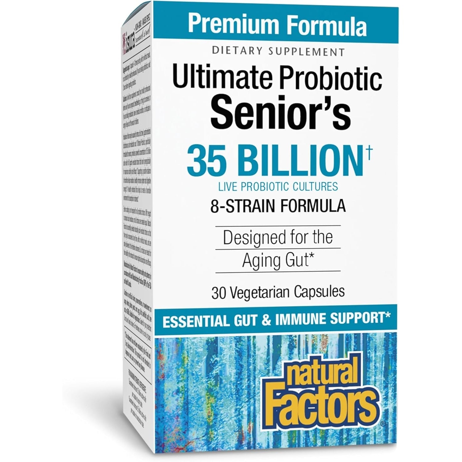 Natural Factors Ultimate Probiotic Senior'S - Senior Supplement for Digestive & Immune Health - 35 Billion Cfus - Non-Gmo & Gluten-Free - 30 Capsules (30 Servings)