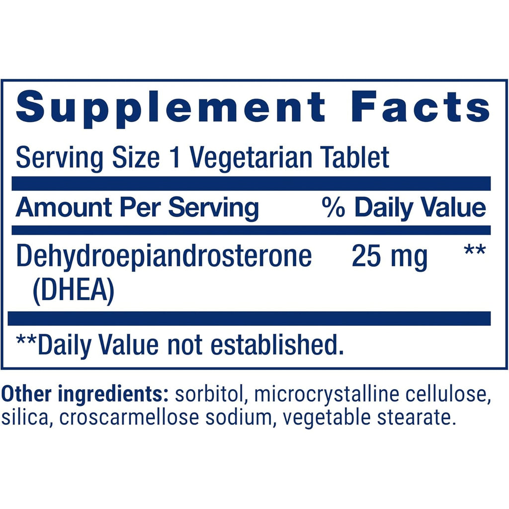 Life Extension DHEA 25 Mg – Hormone Balance Supplement, Memory, Muscle Health, Bone Health, Men’S Health, Women’S Health, Gluten-Free, Non-Gmo, Vegetarian, 100 Dissolve-In-Mouth Tablets